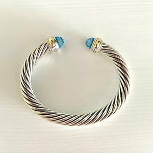 David Yurman 7mm Blue Topaz Cable Bracelet